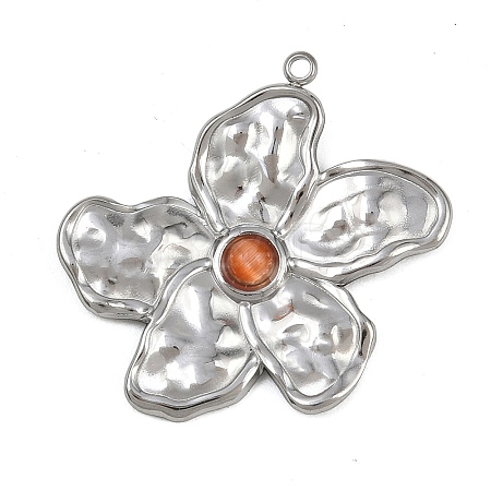 304 Stainless Steel Resin Pendants STAS-G363-08P-1