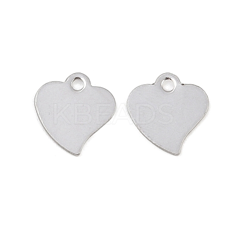 Tarnish Resistant Heart 201 Stainless Steel Blank Tag Charms STAS-R071-11-1