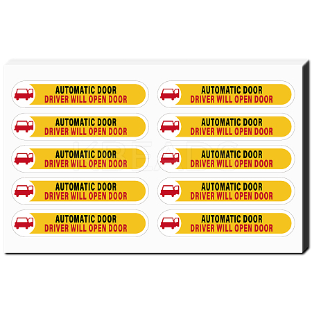 Mini PVC Coated Self Adhesive AUTOMATIC DOOR Warning Stickers STIC-WH0017-008-1