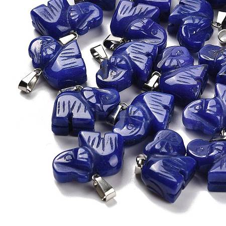 Dyed Natural White Jade Pendants G-B127-05P-13-1