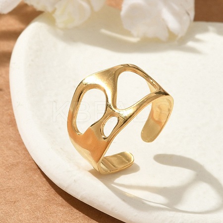 304 Stainless Steel Open Cuff Rings for Unisex RJEW-Q003-03G-1
