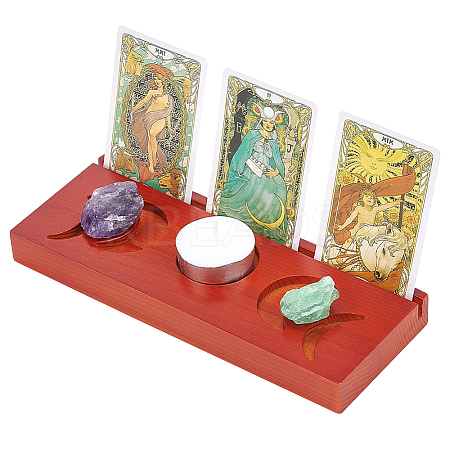 Wooden Tarot Card Display Stands ODIS-WH0029-53-1