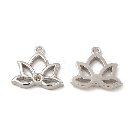 Non-Tarnish 304 Stainless Steel Pendant Rhinestone Settings LS-STAS-C070-21P-1