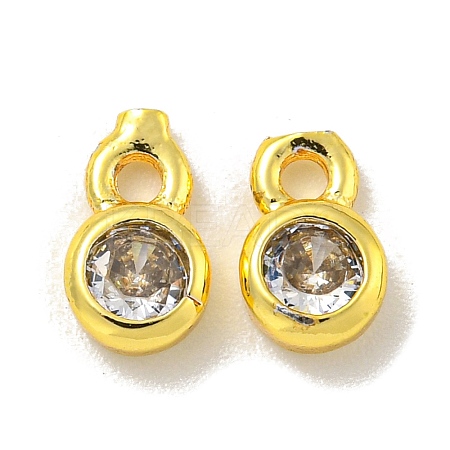 Brass Micro Pave Cubic Zirconia Charms KK-L075-017G-01-1