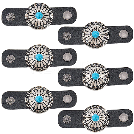 6Pcs PU Leather with Alloy Scarf Clips FIND-CL0001-84A-1
