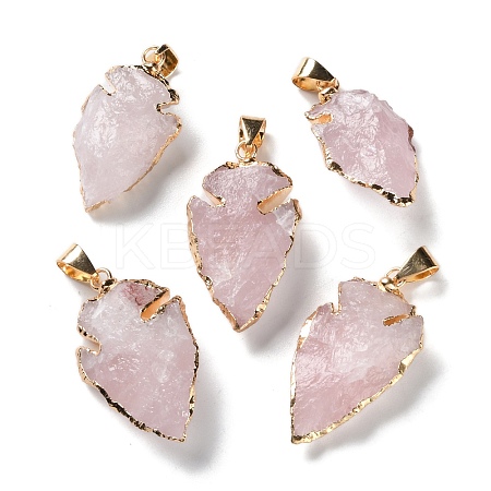 Raw Rough Natural Rose Quartz Pendants G-T073-23G-04-1