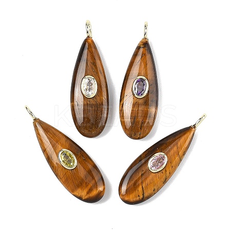 Natural Tiger Eye Pendants G-D357-03C-1