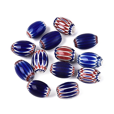 Handmade Millefiori Glass Barrel Beads LS-LA-N002-07A-1