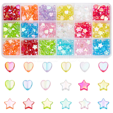 630Pcs 18 Style Eco-Friendly Transparent Acrylic Beads TACR-AR0001-19-1