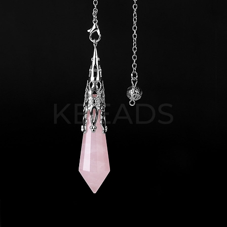 Natural Rose Quartz Dowsing Pendulum Big Pendants PW-WGF0B2B-06-1
