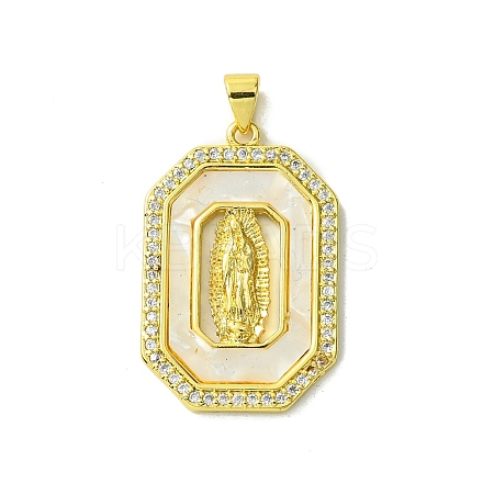 Real 18K Gold Plated Brass Micro Pave Cubic Zirconia Pendants KK-H472-14G-13-1