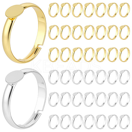 44Pcs 2 Colors Adjustable Brass Pad Ring Bases KK-ME0003-92-1