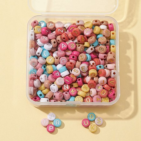 50G 2 Colors Opaque Mixed Color Acrylic Beads SACR-FS0001-10-1