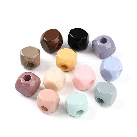 Opaque Acrylic European Large Hole Beads OACR-I015-65-1