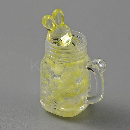 Transparent Resin Pendants RESI-WH0029-44F-1