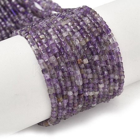 Faceted Natural Amethyst Beads Strands G-RM250101-E21-1
