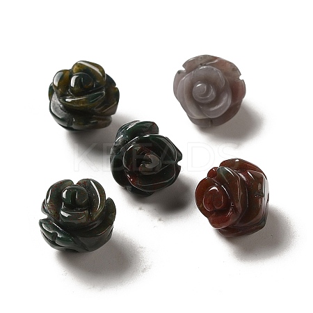 Natural Indian Agate Carved Flower Beads G-O156-B-20-1