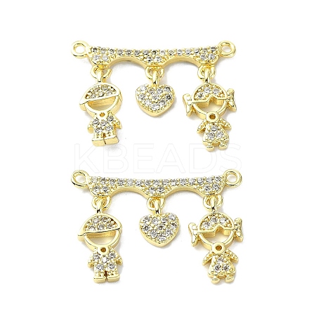 Rack Plating Brass Micro Pave Clear Cubic Zirconia Pendants KK-R157-12A-G-1