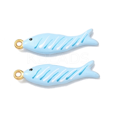 304 Stainless Steel Enamel Pendants STAS-K295-58D-G-1