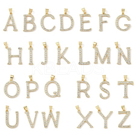 Brass Micro Pave Cubic Zirconia Pendants KK-L239-057G-1