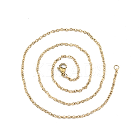 304 Stainless Steel Cable Chains Necklace for Men Women NJEW-N050-A02-G20-1