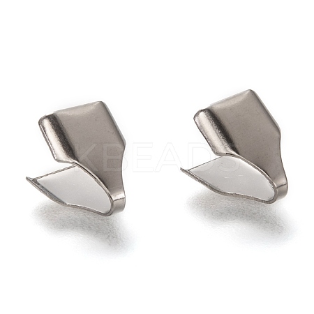 Tarnish Resistant 304 Stainless Steel Folding Crimp Ends X-STAS-G122-09P-C03-1