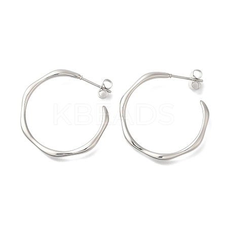 304 Stainless Steel Ring Stud Earrings for Women EJEW-S227-57P-1
