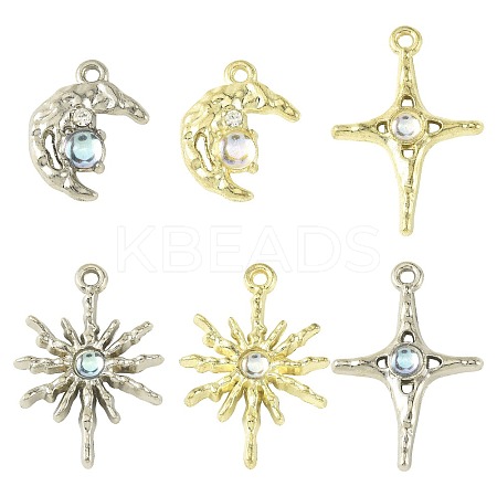 30Pcs 6 Styles Alloy & Resin Pendants Sets FIND-FS0004-90-1