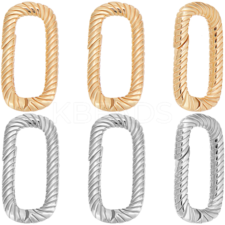 10Pcs 2 Colors Brass Spring Gate Rings KK-BBC0014-13-1