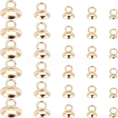 100Pcs 5 Style 304 Stainless Steel Bead Cap Pendant Bails STAS-UN0024-17-1