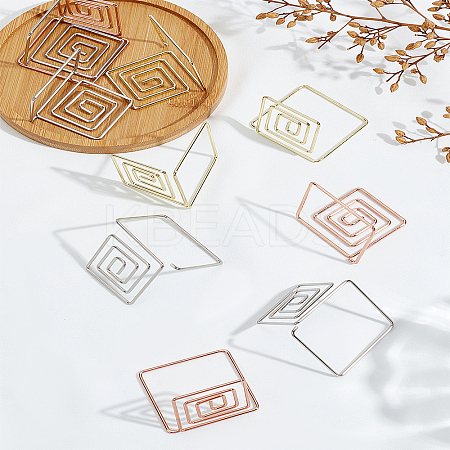 12Pcs 3 Colors Carbon Steel Place Card Holders AJEW-LP0010-24-1