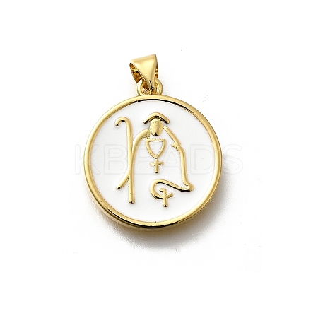 Brass Enamel Pendants KK-P295-02G-02-1
