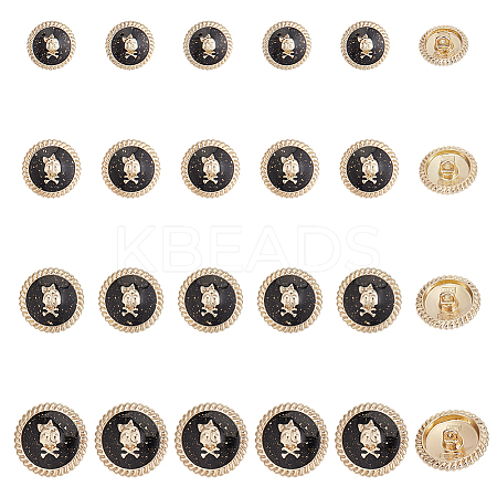 24Pcs 4 Styles 1-Hole Zinc Alloy Enamel Shank Buttons BUTT-OC0001-67-1