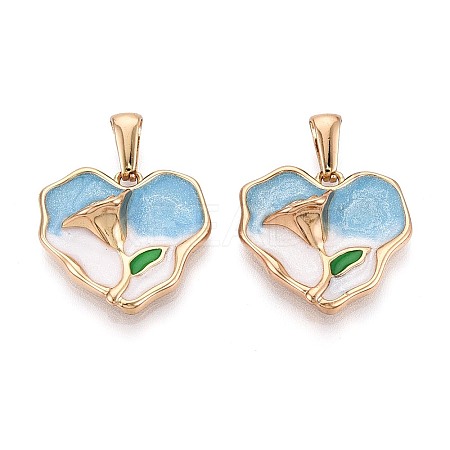 304 Stainless Steel & Enamel Pendants STAS-T072-74A-G-1