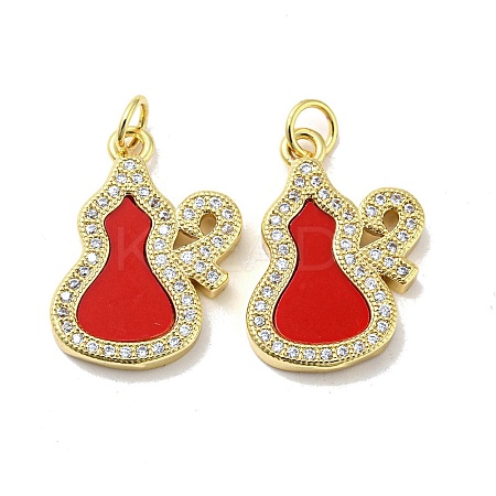 Brass Micro Pave Cubic Zirconia Pendants KK-H457-05G-01-1