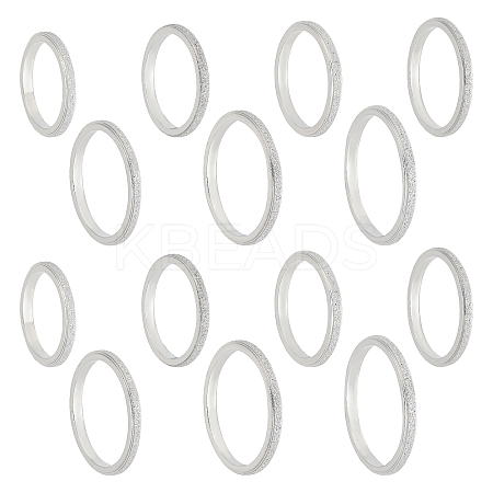 14Pcs 7 Size 2mm Matte Plain Dome Finger Ring for Girl Women RJEW-UN0001-11-1