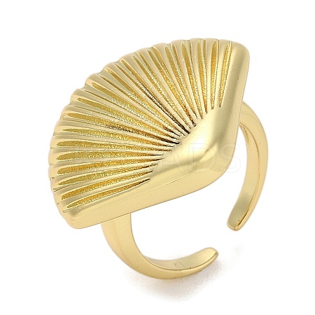 Rack Plating Brass Cuff Finger Rings for Women RJEW-C114-14A-G-1