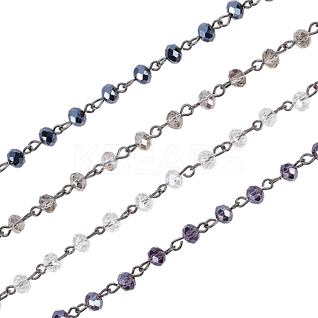 Handmade Glass Beaded Chains for Necklaces Bracelets Making AJEW-OC0001-78-1