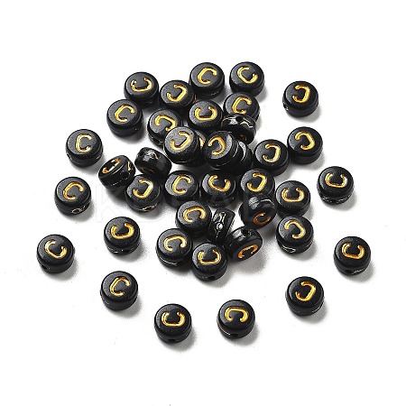Plating Opaque Acrylic Beads OACR-R005-03C-1