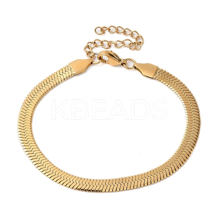 Ion Plating(IP) 304 Stainless Steel Herringbone Chain Bracelet for Men Women BJEW-Q998-02G-1
