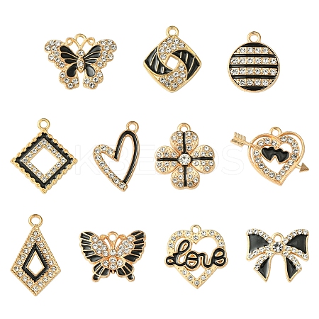 28Pcs 11 Styles Alloy Enamel Pendants FIND-FS0003-24-1