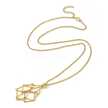 304 Stainless Steel Macrame Pouch Braided Gemstone Holder SA-CJ67C5-G-1