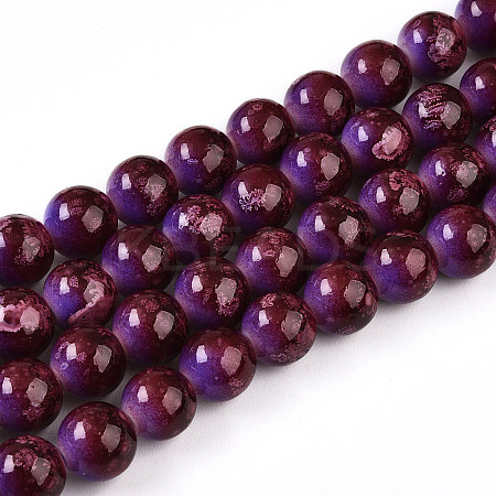 Baking Paint Glass Beads Strands DGLA-N008-10mm-04-1