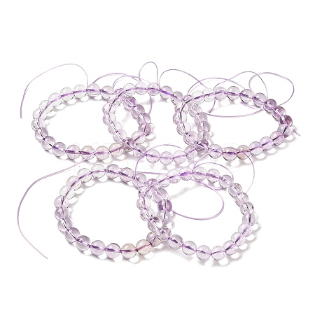 Natural Other Quartz Beaded Stretch Bracelets LS-BJEW-K233-02B-01-1