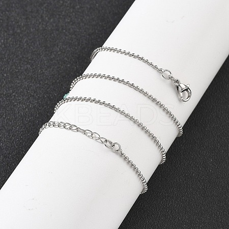 Brass Faceted Ball Chains Necklaces for Women NJEW-D302-21P-1