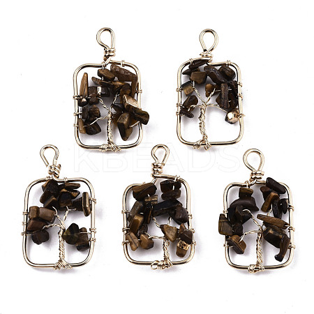 Natural Tiger Eye Pendants G-T131-93-1