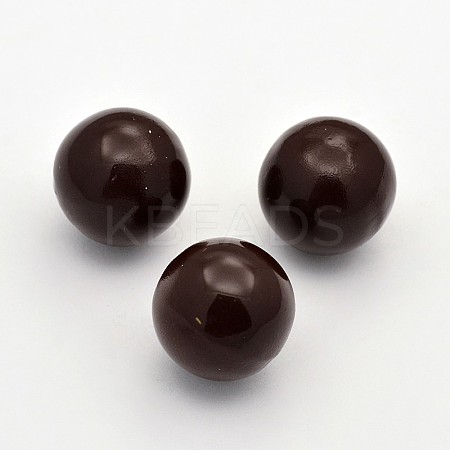 No Hole Spray Painted Brass Round Ball Chime Beads LS-KKB-J003-02-1