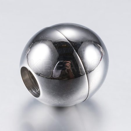 Tarnish Resistant 304 Stainless Steel Magnetic Clasps with Glue-in Ends STAS-F132-04P-4mm-1