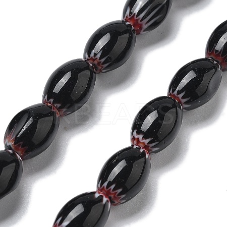 Handmade Millefiori Lampwork Beads Strands LAMP-F035-12M-1