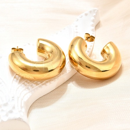 Ion Plating(IP) 316 Surgical Stainless Steel Stud Earrings for Women EJEW-C053-02G-1